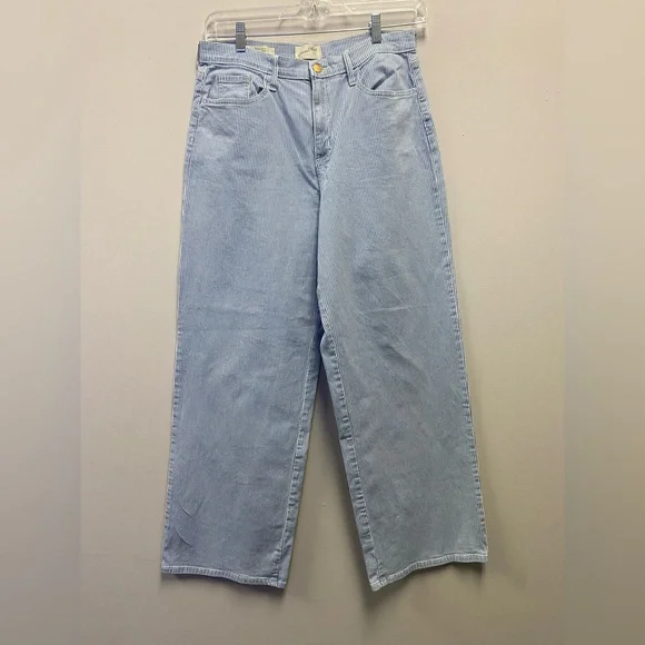 Universal Thread Blue White Striped Flare Wide Leg Jeans—Size 10 Women’s - Picture 2 of 6